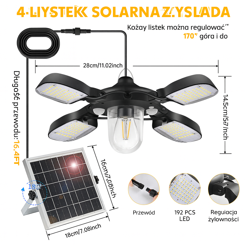 Lampa Słoneczna Nova | Lampa Wisząca LED | Zasilanie Solarne