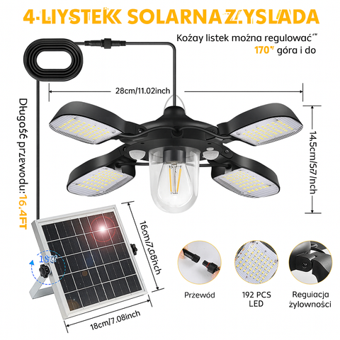 Lampa Słoneczna Nova | Lampa Wisząca LED | Zasilanie Solarne