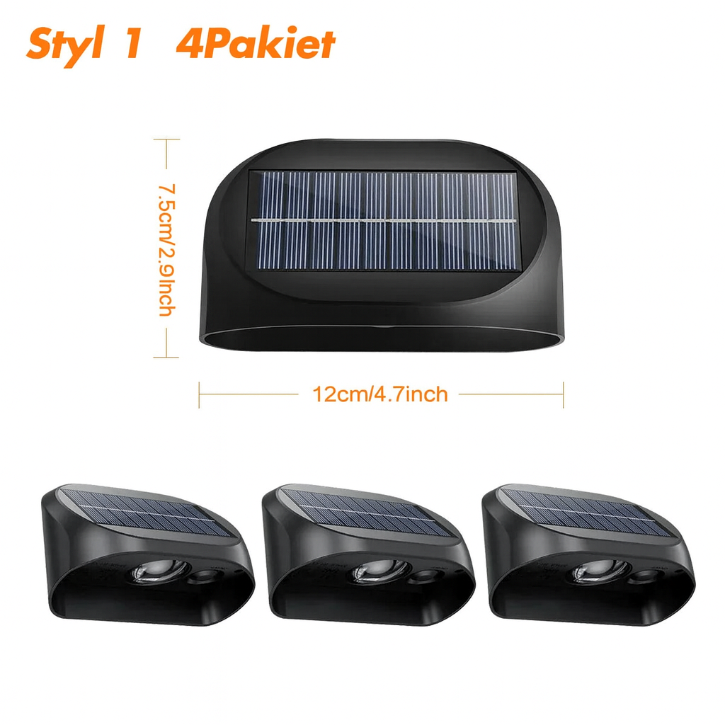 Lampa Solarna SOLARA | Oświetlenie Ścienne LED | 8 Kolorów i 3 Tryby