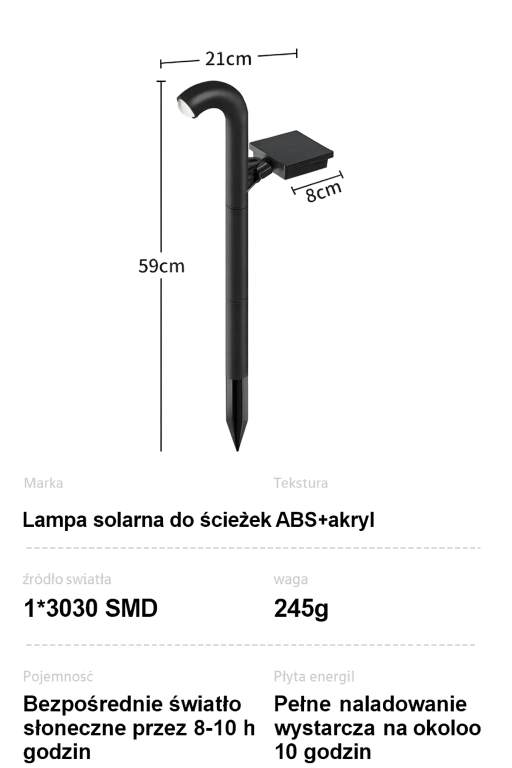 ArcGlow Solar | Lampa Ogrodowa LED | Ciepłe Światło Bezprzewodowe