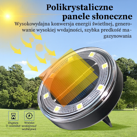 Terraluna Lampa Ogrodowa LED | Oświetlenie Nawierzchniowe Solarne | Wodoodporna IP68