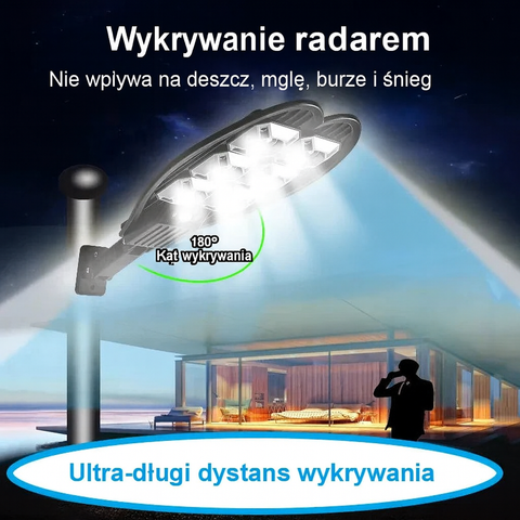 Luxora Lampa Solarna COB | Reflektor Zewnętrzny z Pilotem | 180° Radar i IPX66