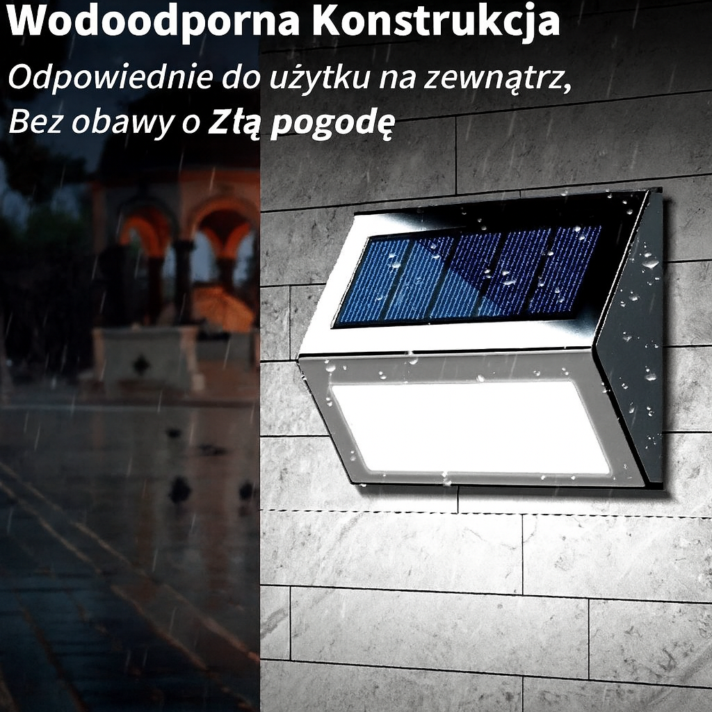 Lampa Ścienna Solarna Luma | Oświetlenie Ogrodowe LED | Stal Nierdzewna IP45