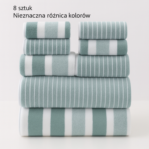 Komplet Ręczników Łazienkowych | Zestaw 8-Częściowy | Mikrofibra Koralowa