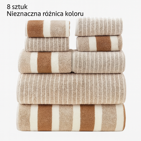 Komplet Ręczników Łazienkowych | Zestaw 8-Częściowy | Mikrofibra Koralowa