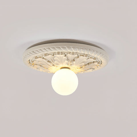 Plafon Elro | Lampa sufitowa dekoracyjna | Żłobiona rozeta z żywicy