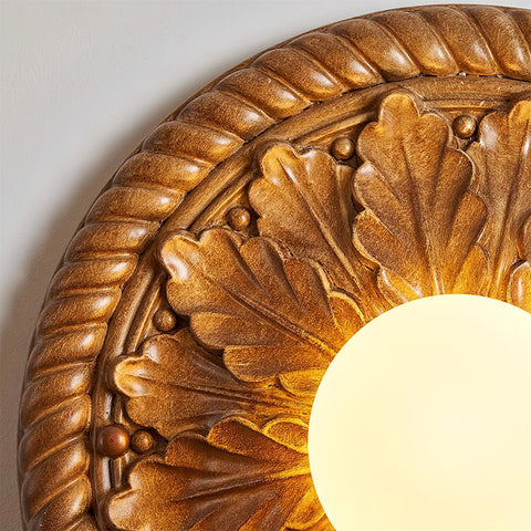 Plafon Elro | Lampa sufitowa dekoracyjna | Żłobiona rozeta z żywicy