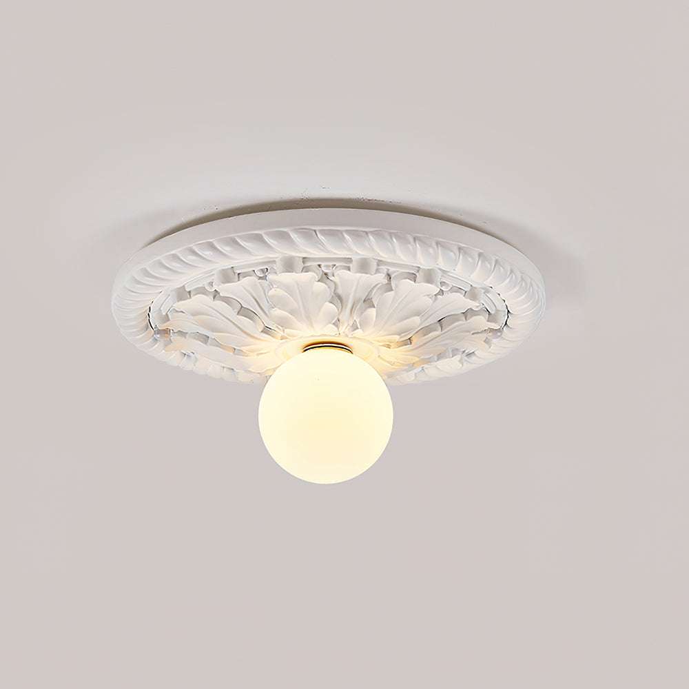 Plafon Elro | Lampa sufitowa dekoracyjna | Żłobiona rozeta z żywicy