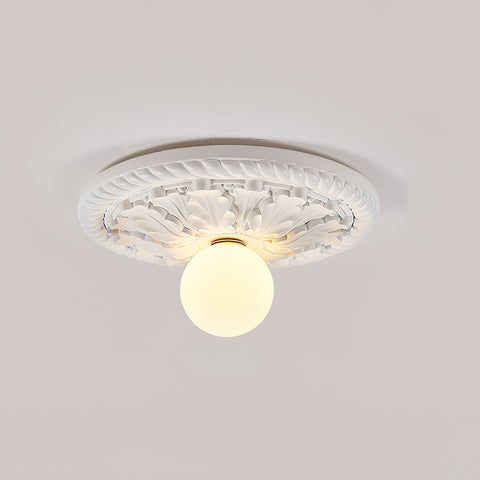 Plafon Elro | Lampa sufitowa dekoracyjna | Żłobiona rozeta z żywicy