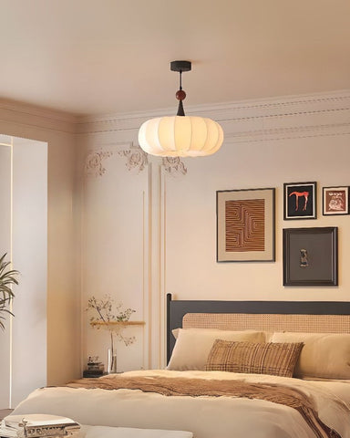 Lampa Wisząca Luno | Lampa sufitowa do salonu | Jedwabny klosz