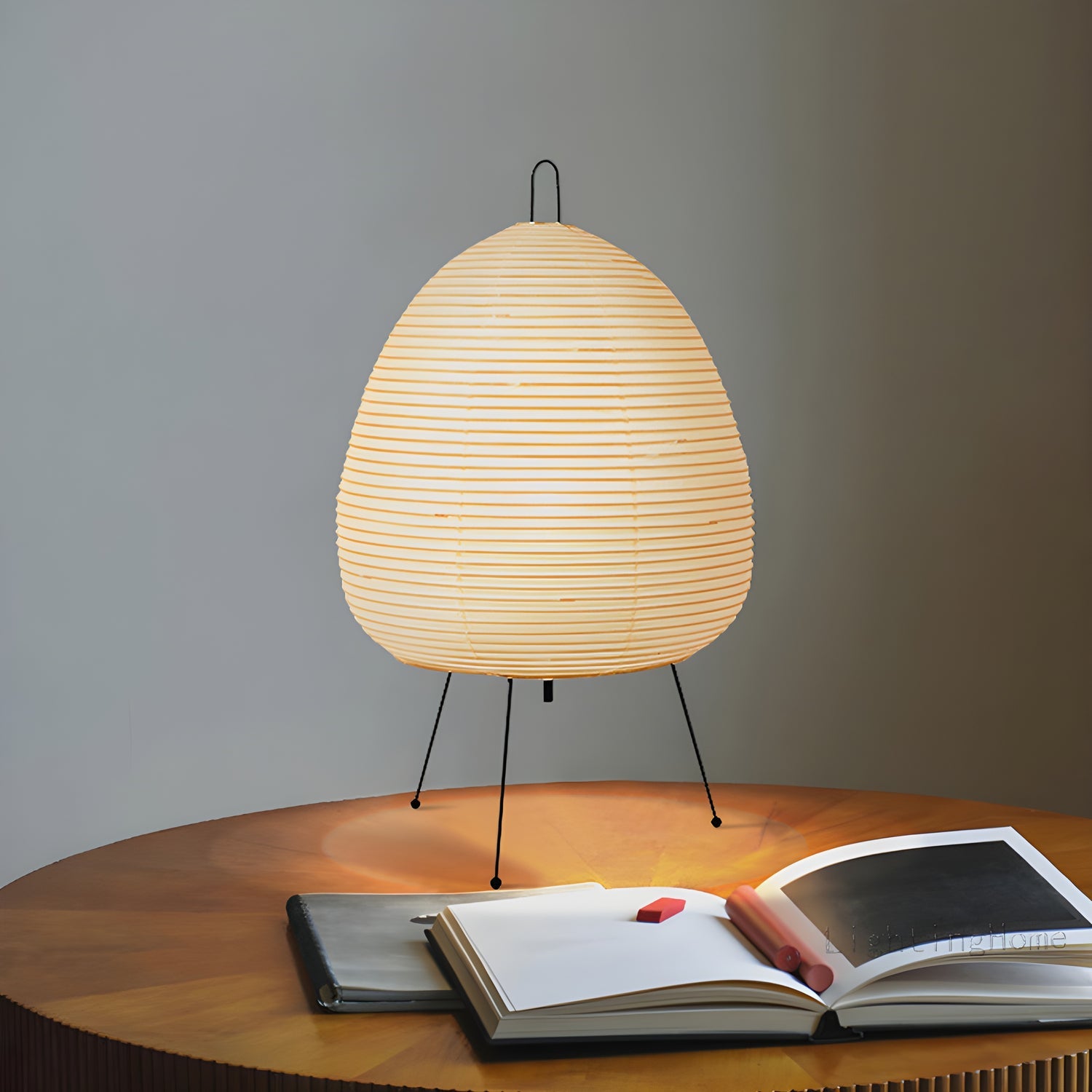 Lampa Stołowa Akari | Lampa z Papierowym Kloszem | Styl Japoński na Trójnogu