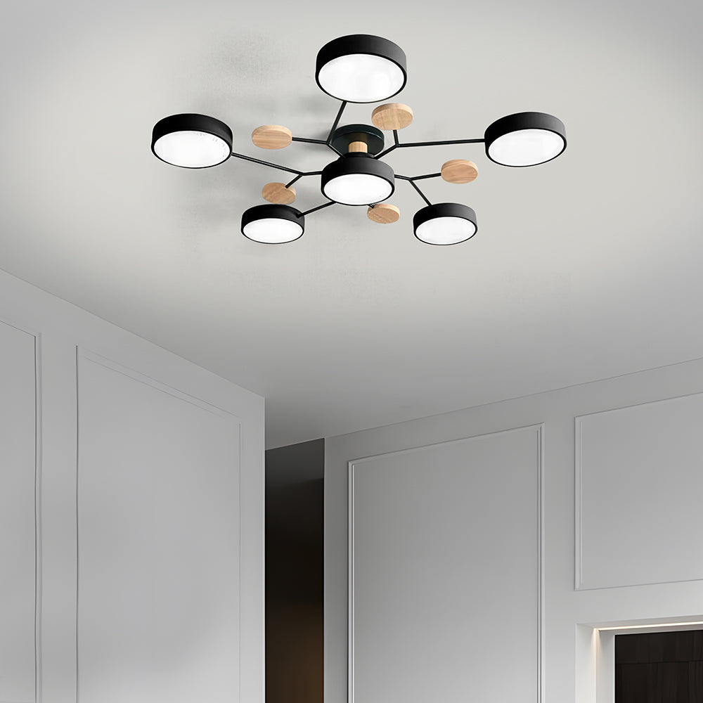 Arboris Multi | Lampa Sufitowa Dekoracyjna | Metal i Drewno