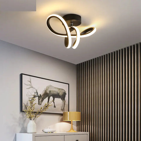 Lampa Sufitowa Viora | Nowoczesne Oświetlenie Korytarza | LED Ściemnialne w Czerni lub Złocie