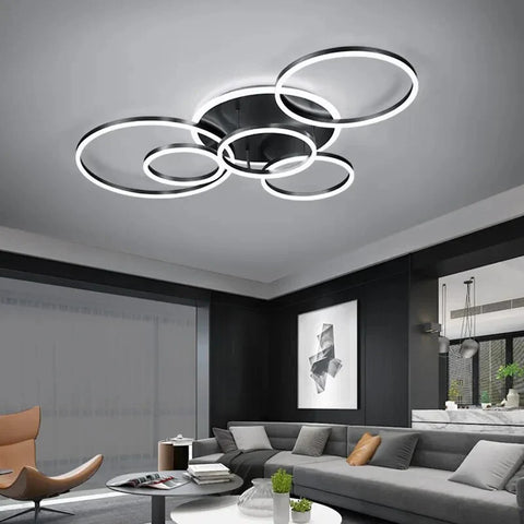 Lampa Sufitowa CircoLux | Nowoczesne Oświetlenie LED | Ściemnialne Pierścienie z Pilotem