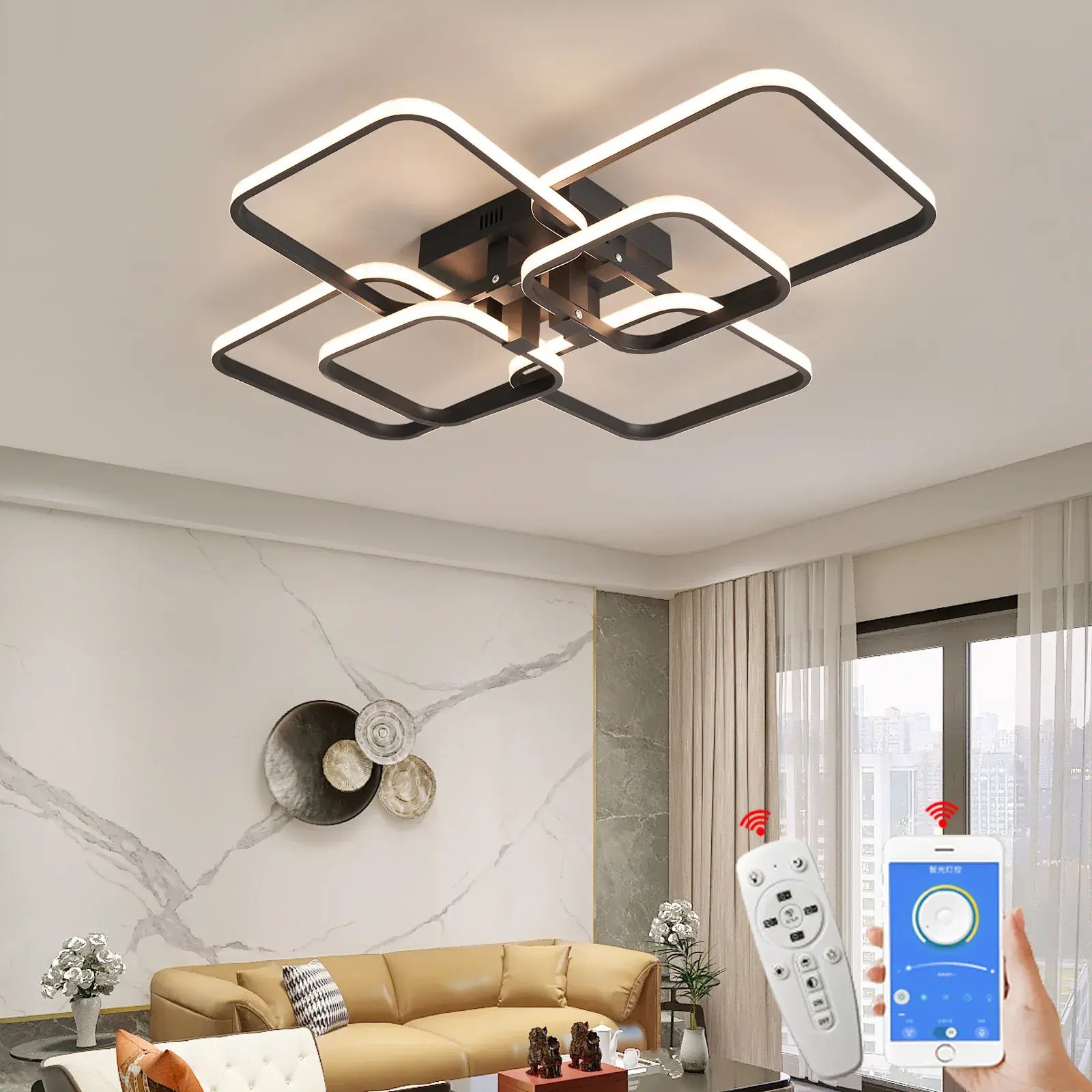 Lampa Sufitowa Arqon | Nowoczesne Oświetlenie LED | Ściemnialna Forma Geometryczna