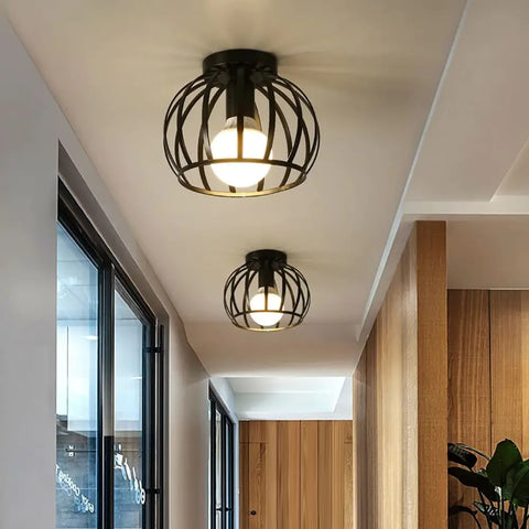Lampa Sufitowa Luno | Oświetlenie Loftowe | Czarny Metal