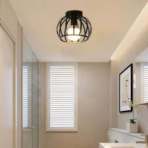 Lampa Sufitowa Luno | Oświetlenie Loftowe | Czarny Metal