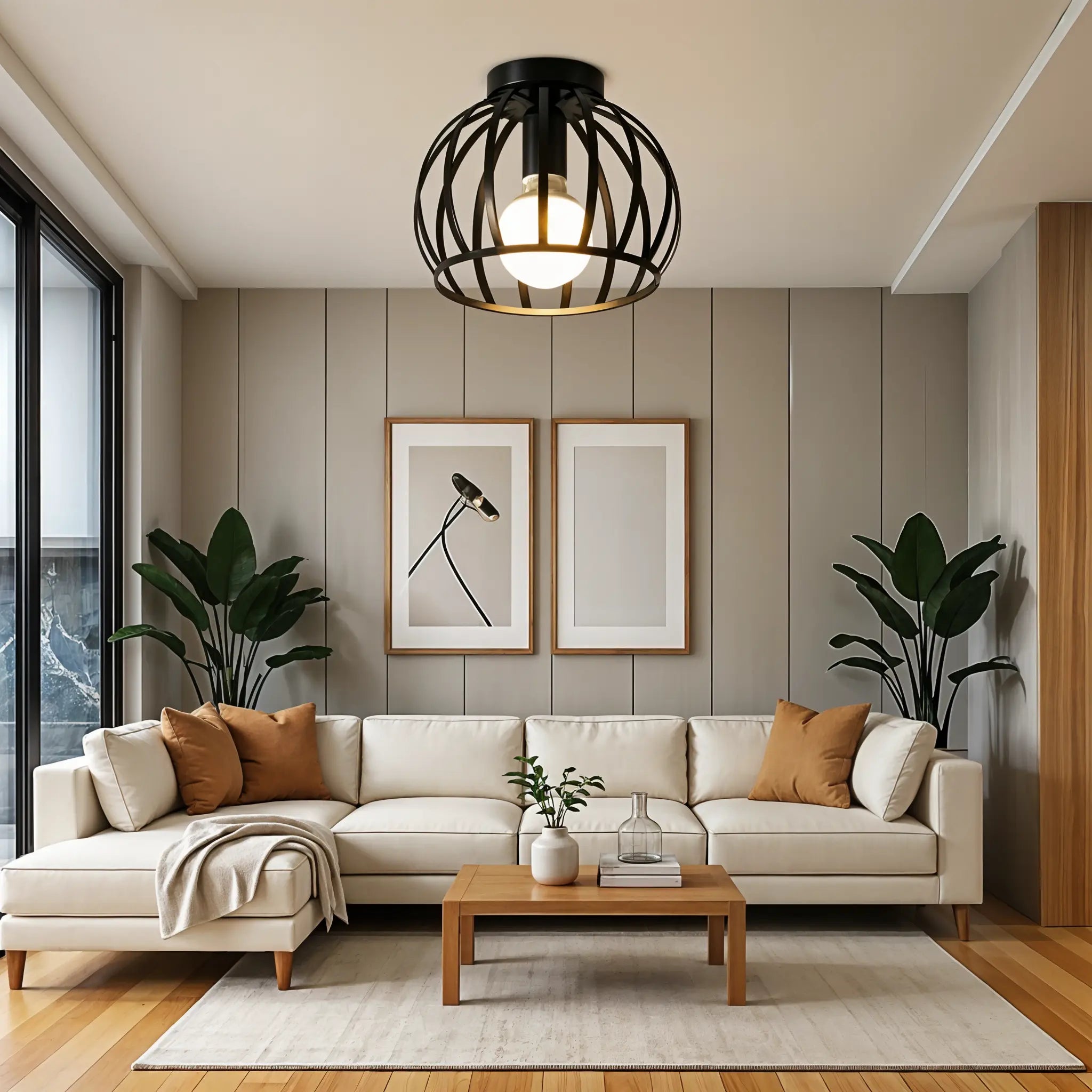 Lampa Sufitowa Luno | Oświetlenie Loftowe | Czarny Metal