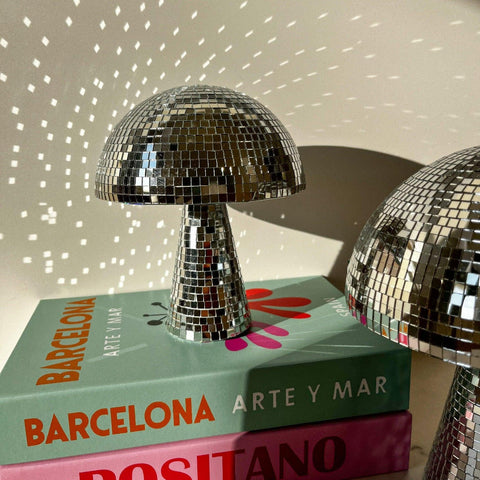 Lampa Dekoracyjna Grzybek | Styl Retro Disco | Lustrzane Mozaikowe Płytki