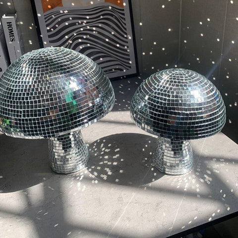 Lampa Dekoracyjna Grzybek | Styl Retro Disco | Lustrzane Mozaikowe Płytki