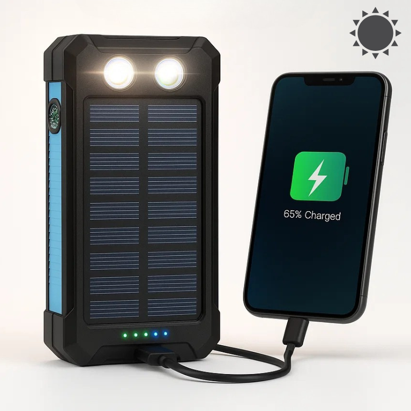 Solaris Trek | Powerbank solarny do telefonu | Wodoodporny i przenośny