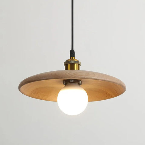 Lampa wisząca Lyyra | Skandynawskie oświetlenie sufitowe | Drewno i szkło