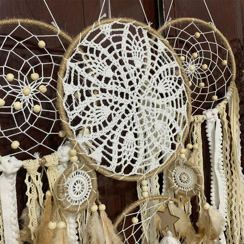 DreamWeave | Zestaw łapaczy snów na ścianę | Boho dekoracja z makramy