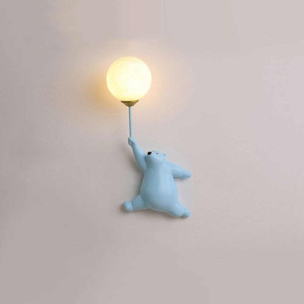 Miś z Balonem | Lampa Ścienna dla Dzieci | Żywica i Klosz 3D