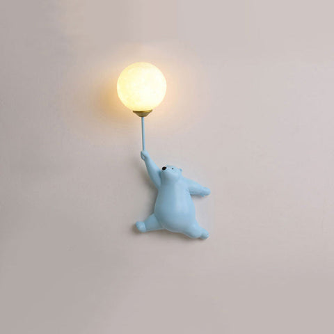 Miś z Balonem | Lampa Ścienna dla Dzieci | Żywica i Klosz 3D