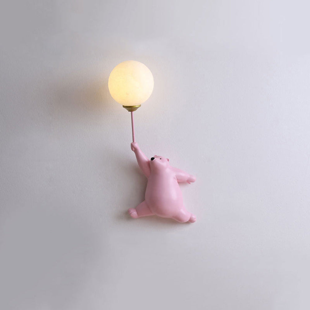 Miś z Balonem | Lampa Ścienna dla Dzieci | Żywica i Klosz 3D