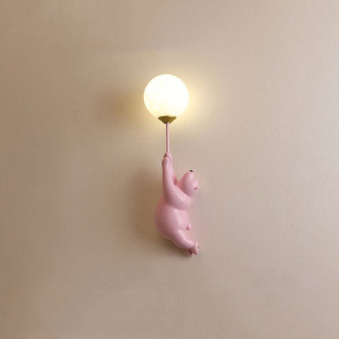 Miś z Balonem | Lampa Ścienna dla Dzieci | Żywica i Klosz 3D