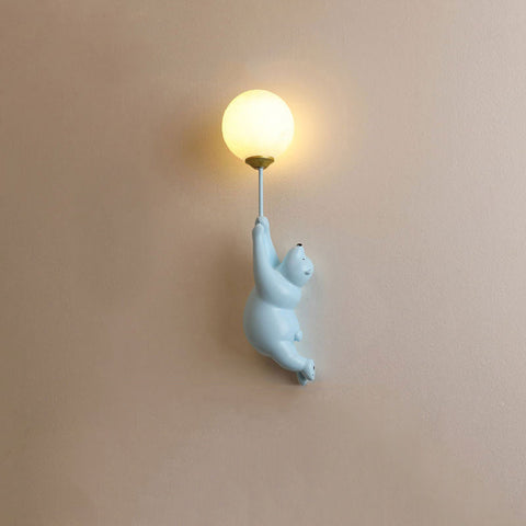 Miś z Balonem | Lampa Ścienna dla Dzieci | Żywica i Klosz 3D