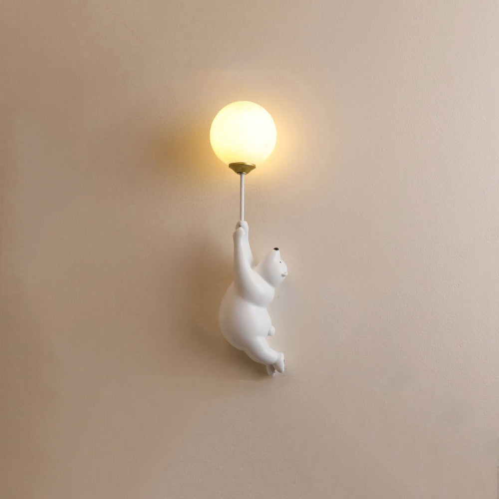 Miś z Balonem | Lampa Ścienna dla Dzieci | Żywica i Klosz 3D