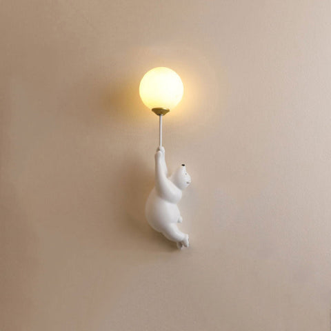 Miś z Balonem | Lampa Ścienna dla Dzieci | Żywica i Klosz 3D