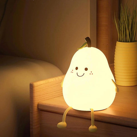 GlowPear Lampka Nocna | Lampka LED dla Dzieci | Silikonowy Kształt Gruszki