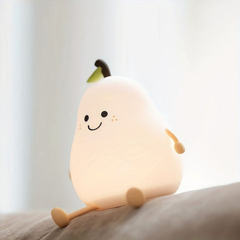 GlowPear Lampka Nocna | Lampka LED dla Dzieci | Silikonowy Kształt Gruszki