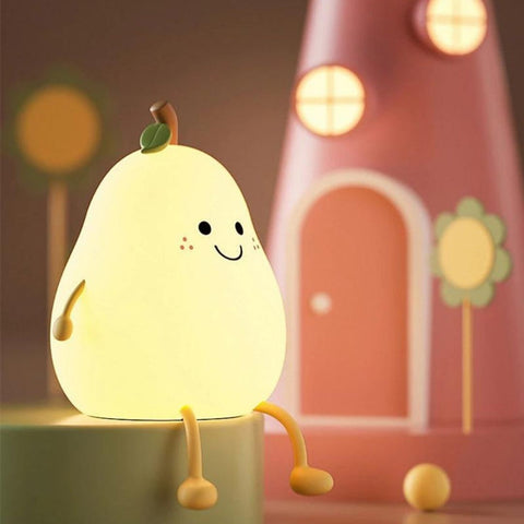 GlowPear Lampka Nocna | Lampka LED dla Dzieci | Silikonowy Kształt Gruszki