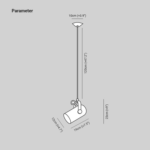 Lampa Wisząca Hemme | Oświetlenie Sufitowe | Regulowany Metalowy Klosz