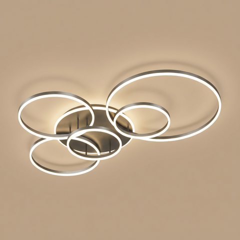 Lampa Sufitowa CircoLux | Nowoczesne Oświetlenie LED | Ściemnialne Pierścienie z Pilotem