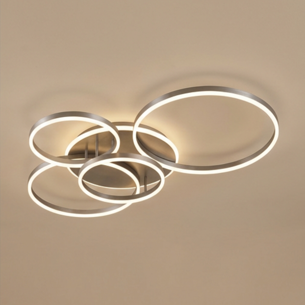 Lampa Sufitowa CircoLux | Nowoczesne Oświetlenie LED | Ściemnialne Pierścienie z Pilotem