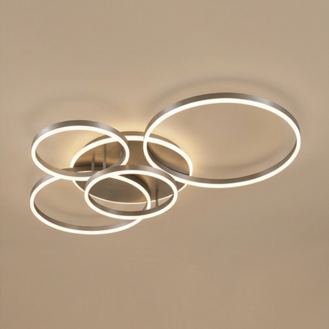 Lampa Sufitowa CircoLux | Nowoczesne Oświetlenie LED | Ściemnialne Pierścienie z Pilotem