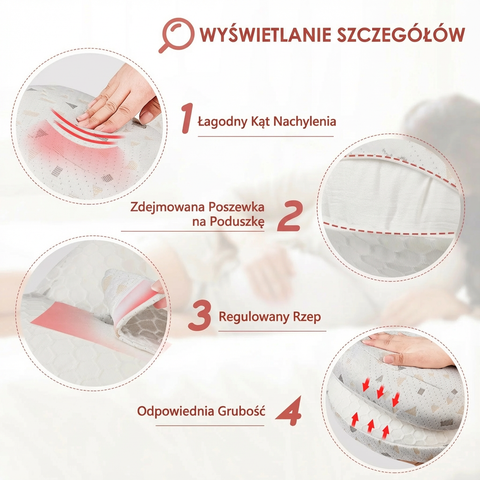 Poduszka Ciążowa Lunara | Kliny Podtrzymujące do Spania na Boku | Ergonomiczna Forma