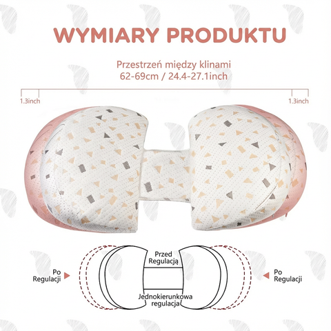 Poduszka Ciążowa Lunara | Kliny Podtrzymujące do Spania na Boku | Ergonomiczna Forma