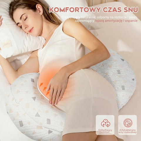 Poduszka Ciążowa Lunara | Kliny Podtrzymujące do Spania na Boku | Ergonomiczna Forma