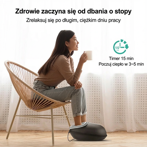 Masażer Stóp Calvero | Elektryczny Masażer z Podgrzewaniem | Relaks Domowy