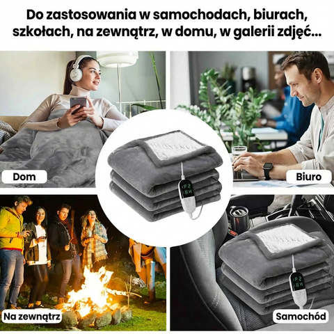 Koc Elektryczny Nivora | Koc Grzewczy do Domu | Miękka Tkanina