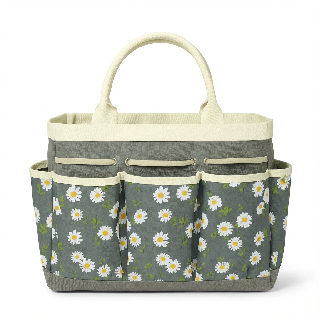 Torba Liora | Organizer Ogrodowy | Wodoodporny Oxford z Kwiatowym Wzorem