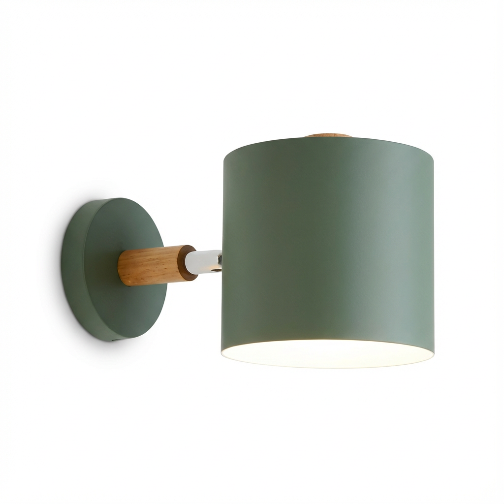 Sveno | Lampa Ścienna | Metal i Drewno