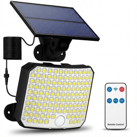LumoPower Lampa Solarna LED | Reflektor Elewacyjny z Czujnikiem Ruchu | 192 Diod IP65