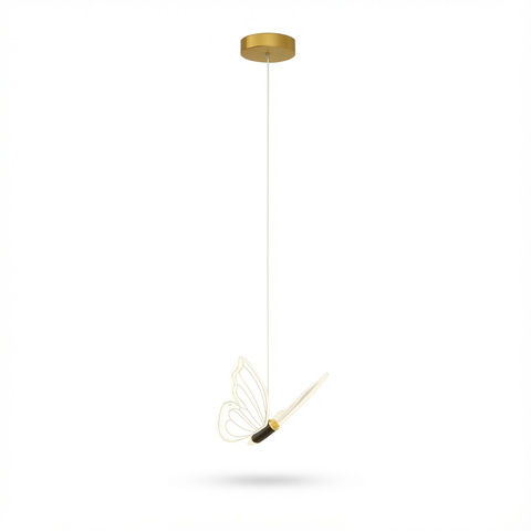 Lampa wisząca Luno | Dekoracyjne oświetlenie sufitowe | Motyl z akrylu i metalu